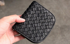Cute LEATHER Womens Braided Small Wallet Bifold Leather Small Wallet FOR Women