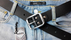 Handmade Black Leather Mens Belt Leather Belt for Men