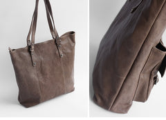 Vintage WOMENs Brown Large LEATHER Tote Bag Fashion Tote Purse FOR WOMEN