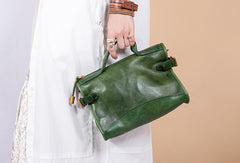 Handmade Genuine Leather Handbag Bag Messenger Bag Crossbody Bag Shoulder Bag Purse For Women - EverHandmade