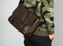 Handmade Leather Mens Cool Shoulder Bag Messenger Bag for men