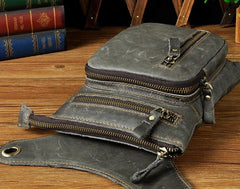 Cool Leather Mens Drop Leg Bag Belt Pouch Waist Bag Shoulder Bag for Men