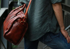 Vintage Leather Cool Mens Handbag Shoulder Bag Travel Bag for men