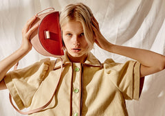 Cute Leather Red Green Womens Mini Saddle Purse Saddle Shoulder Bag for Women