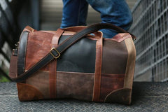 Cool Leather Mens Weekender Bags Travel Bag Duffle Bags Overnight Bag for men