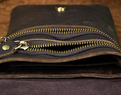 Mens Leather Small Side Bag  Waist Pouch COURIER BAG Holster Belt Case Belt Pouch for Men