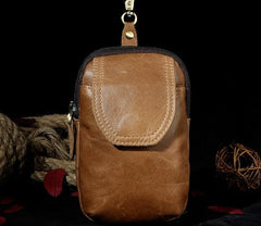 Small Mens Leather Belt Pouch Holsters Belt Cases Cell Phone Waist Pouch for Men