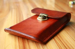 Handmade Cool Leather Belt Pouch Mens Waist Bag Cell Phone Holsters for Men
