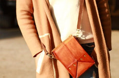 Handmade Vintage Brown Leather Mens Box Bag Shoulder Bag Messenger Bag for Men