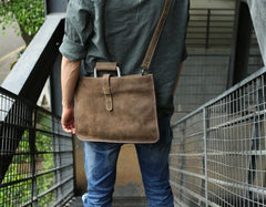 Slim Leather Mens Cool Briefcase Work Bag Business Bag Laptop Bag for men