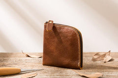Cool Leather Mens Small Front Pocket Wallet Vintage billfold Wallets for Men