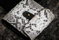 Handmade Leather Boa Skin Tooled Mens billfold Wallet Cool Small Wallet for Men