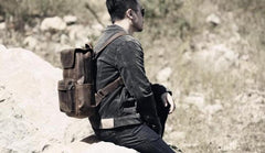 Vintage Leather Mens Backpack Travel Backpack Cool Satchel Backpack for men