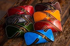 Handmade Leather Tooled Mens Cool Car Key Wallet Coin Wallet Pouch Car KeyChain for Men