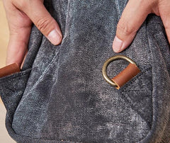 Folk Canvas Leather Mens Sling Bag Chest Bag One Shoulder Pack for men