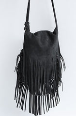 Handmade WOMENs LEATHER Tassels Shoulder Bag Vintage Crossbody Purse With tassels