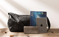 Cool Black Leather Mens Weekender Bag Travel Bags Shoulder Bags for men