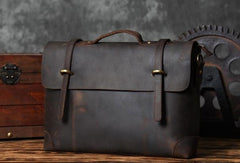 Handmade Cool leather mens Briefcases vintage laptop Briefcase Business Briefcase