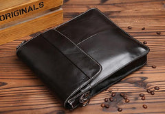 Cool Coffee Small Square Leather Mens Side Bag Messenger Bag Shoulder Bag for Men