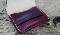 Handmade Leather Mens Slim Small Wallet Leather Card Wallets for Men