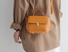 Small Leather Stylish Womens Mini Handbag Doctor Shoulder Bag for Women