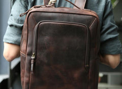 Vintage Leather Mens Backpacks Travel Backpack Laptop Backpack for men