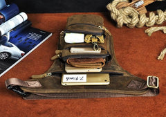 Cool Leather Drop Leg Bag Belt Pouch Mens Waist Bag Shoulder Bag for Men