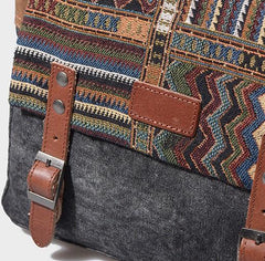 Vintage Mens Canvas Gray Cool Side Bag Messenger Bag Shoulder Bag for Men