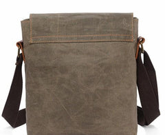Mens Waxed Canvas Small Side Bag Messenger Bag Canvas Courier Bag for Men