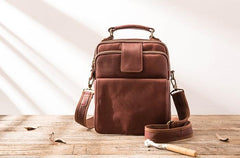 Cool Leather Mens Small Shoulder Bags Messengers Bag for Men