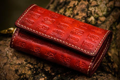 Handmade Leather Tooled Mens Cool Car Key Wallets Car Key Holder Car KeyChain for Men