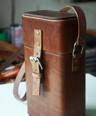 Handmade Leather Mens Small Box Bag Shoulder Bag Messenger Bag for Men