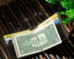 Cool Leather Mens Slim Small Wallet billfold Money Clip Front Pocket Wallet for Men