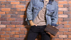 Cool Leather Mens Large Long Zipper Clutch Wallet Long Wallet for Men
