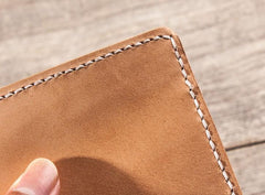 Cool Leather Men Small Wallet Bifold Vintage billfold Wallet for Men