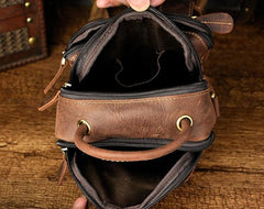 Mens Leather Small Side Bag COURIER BAG Waist Bag Holster Belt Case Belt Pouch for Men