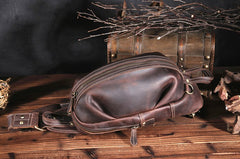 COOL LEATHER MENS SLING BAG SLING CROSSBODY BAG Chest Bag FOR MEN