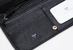 Genuine Leather Cute Long Slim Wallet Clutch Passport Wallet Purse For Women Girl