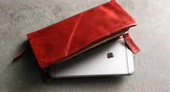 Vintage LEATHER Womens Long Clutch Wallet Zipper Long Wallet FOR Women
