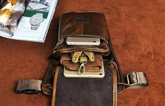 Cool Leather Drop Leg Bag Belt Pouches Mens Waist Bag Shoulder Bag for Men