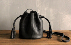 Mini LEATHER WOMEN Barrel Bag Small Bucket Purse SHOULDER Purses FOR WOMEN