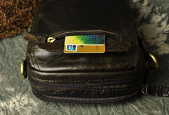 Small Mens Leather Belt Pouch Side Bag Belt Case Waist Pouch Holster for Men