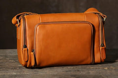 Leather Mens Cool Shoulder Bag Barrel Bag Messenger Bag for men