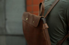 Cool Black Mens Leather Backpack Travel Backpacks School Backpacks for men