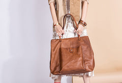 Handmade Genuine Leather Handbag Tote Large Shopper Bag Purse Handbag Shoulder Bag Purse For Women - EverHandmade