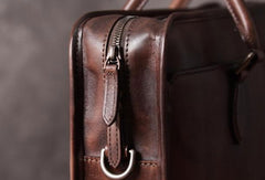 Handmade Cool leather mens Briefcases vintage laptop Briefcases Business Briefcase - EverHandmade