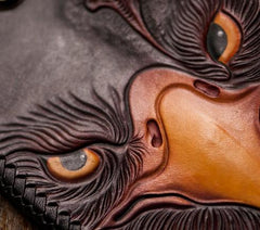 leather wallet with chain​ Tooled Leather Wallet Eagle Biker Chain Wallets Cool Leather Wallet With Chain Wallet for Men