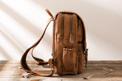 Cool Brown Mens Leather Backpacks Travel Backpacks Laptop Backpack for men