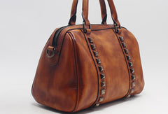 Handmade Leather Handbag Doctor Bag Purse Crossbody Shoulder Bag for Girl Women Lady - EverHandmade