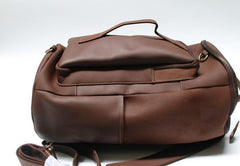 Mens Leather Barrel Backpack Cool Travel Bag Weekender Bag for men